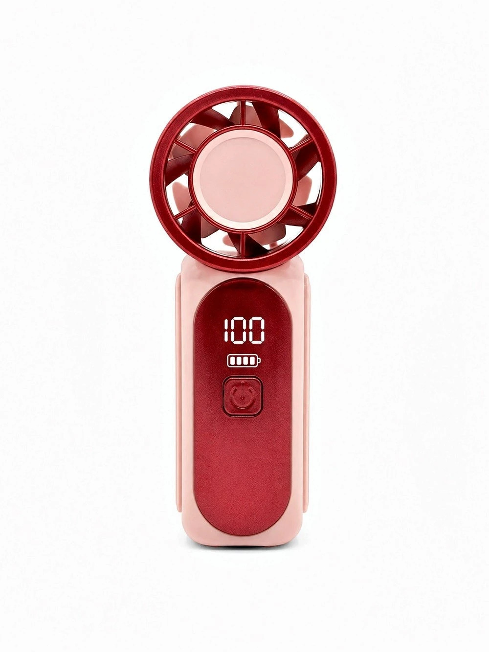Portable Handheld Fan Pink & Chrome Red